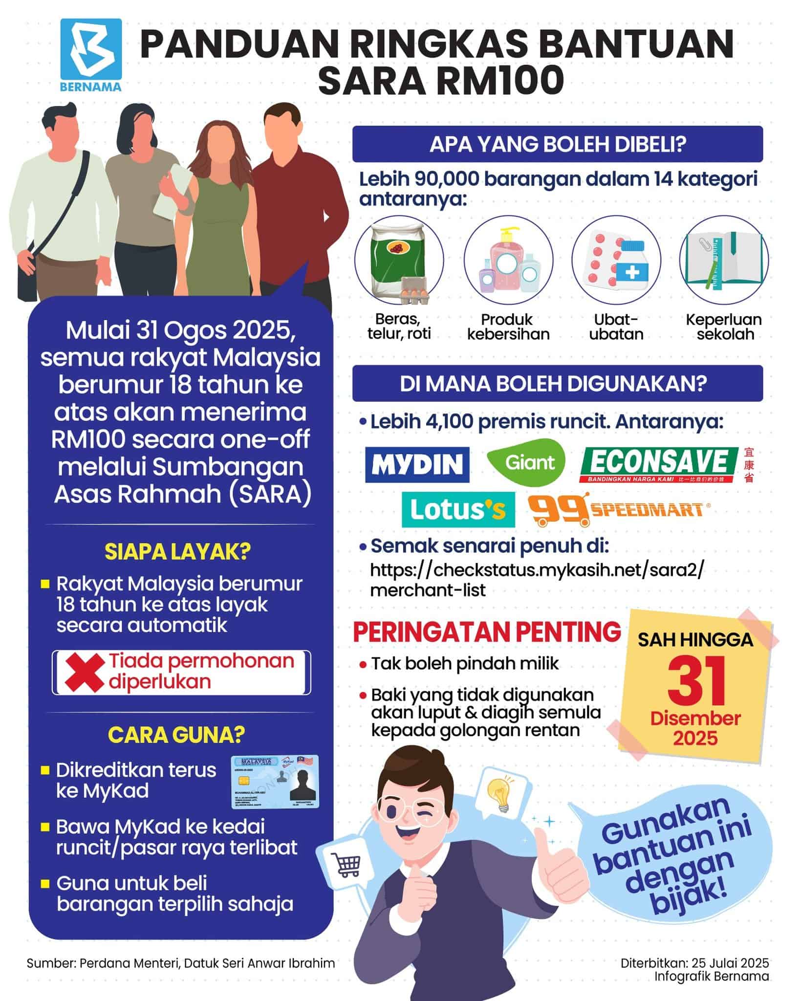 Sara for All – RM100 One -OFF Help through MyKad