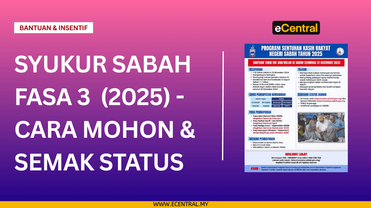SYUKUR Sabah (RM300/sebulan) – Cara Mohon & Semak Status