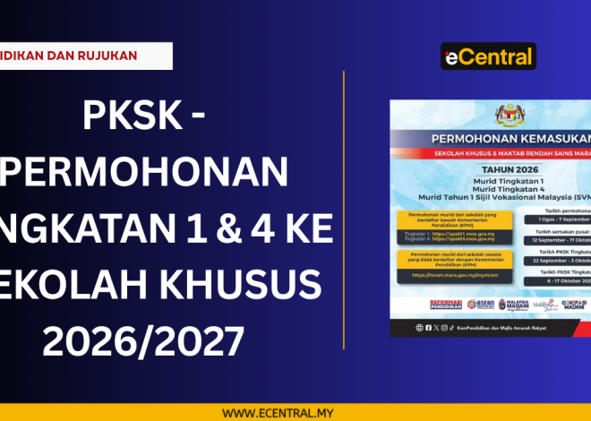 Permohonan Tingkatan 1 dan 4 ke Sekolah Khusus
