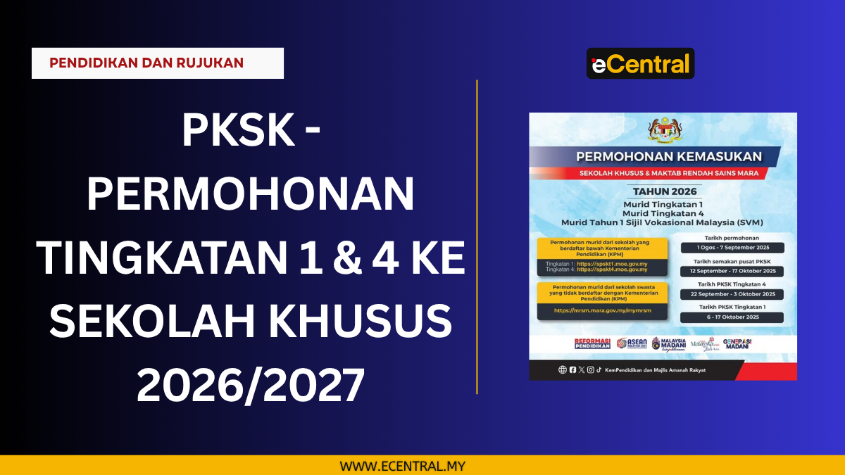 Permohonan Tingkatan 1 dan 4 ke Sekolah Khusus