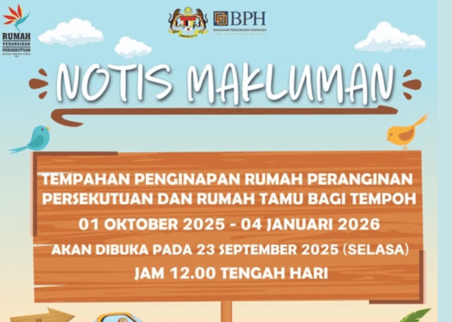 Rumah Peranginan Persekutuan – Tempahan Dibuka 23 Sept 2025