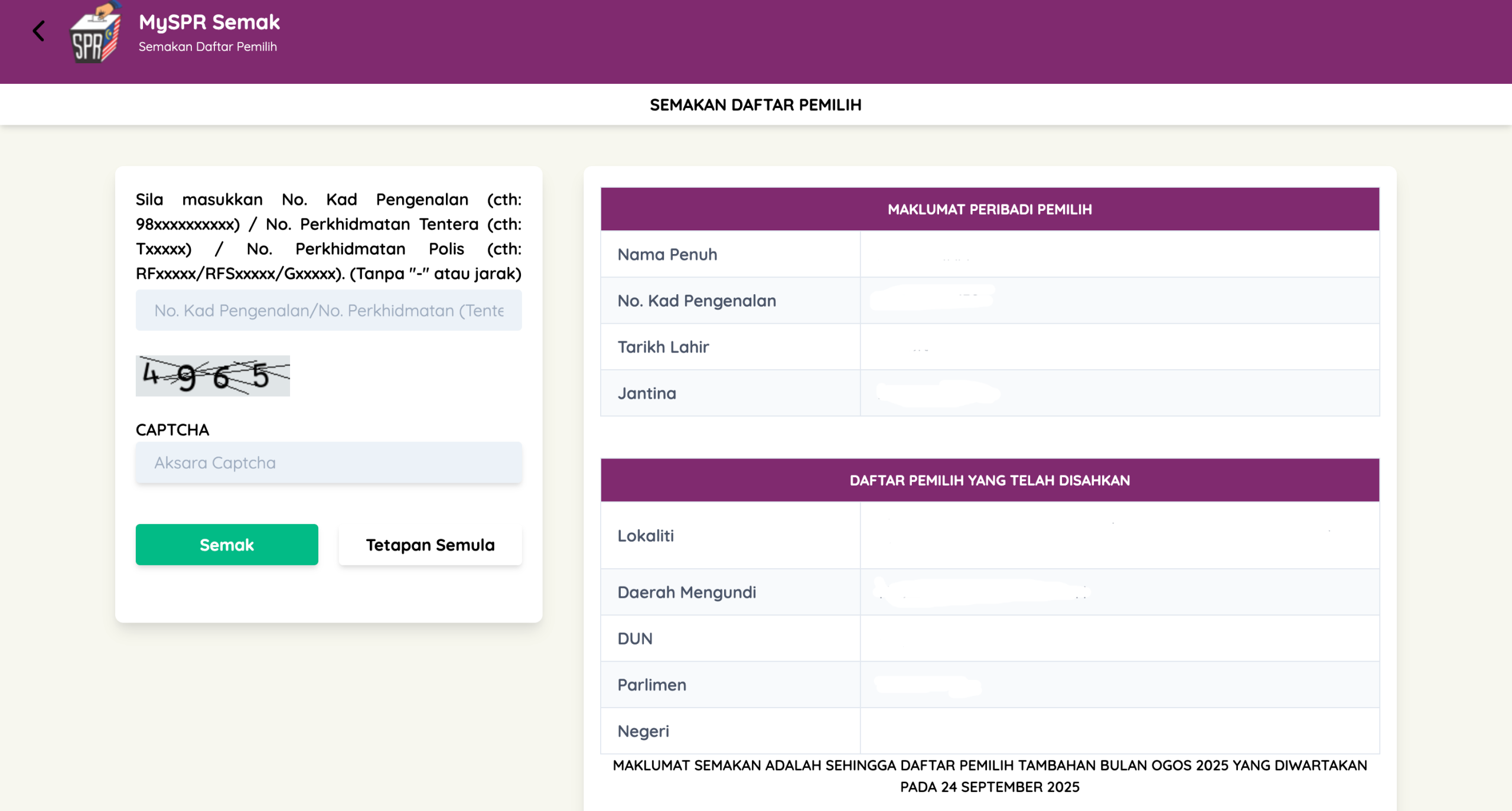 Pengundi & Daftar Pemilih 2025
