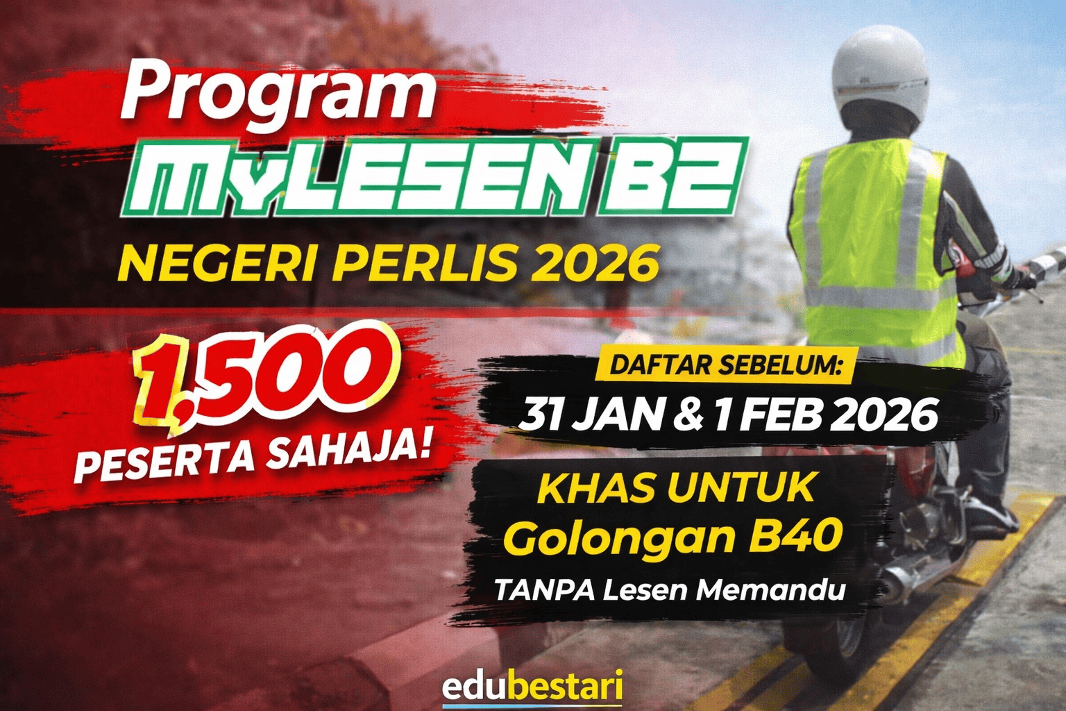 MyLesen B2 Perlis – How to Apply for a Free Motorbike License 2026