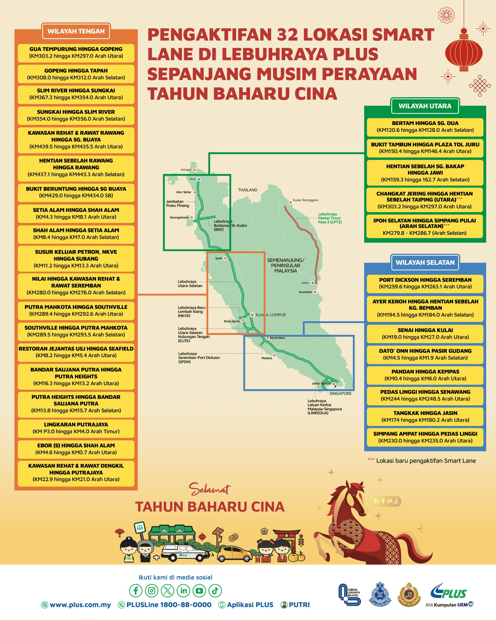 Smart Lane – List of Locations Activated to coincide with Chinese New Year (CNY 2026)