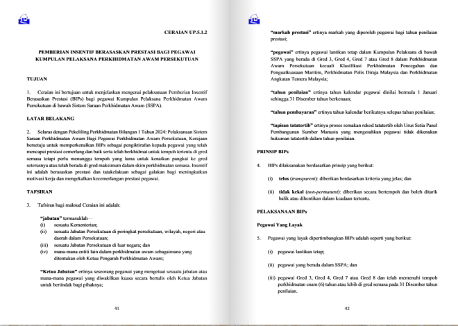 Pemberian Insentif Berasaskan Prestasi (BIPs) 2026