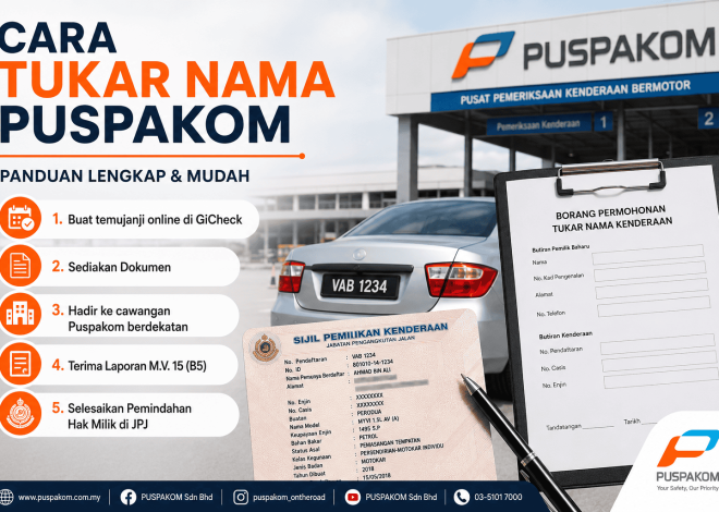 Cara Check Puspakom Untuk Tukar Nama Kereta & Bayaran